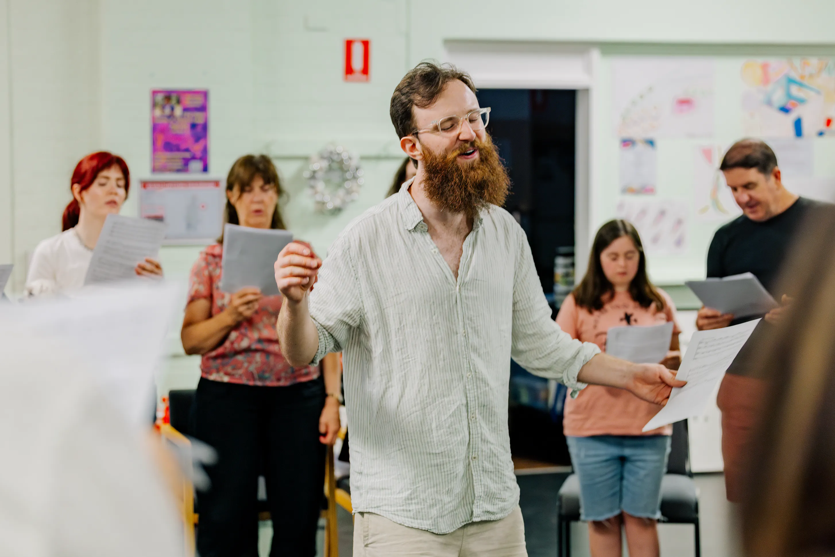 Jack leading a choir