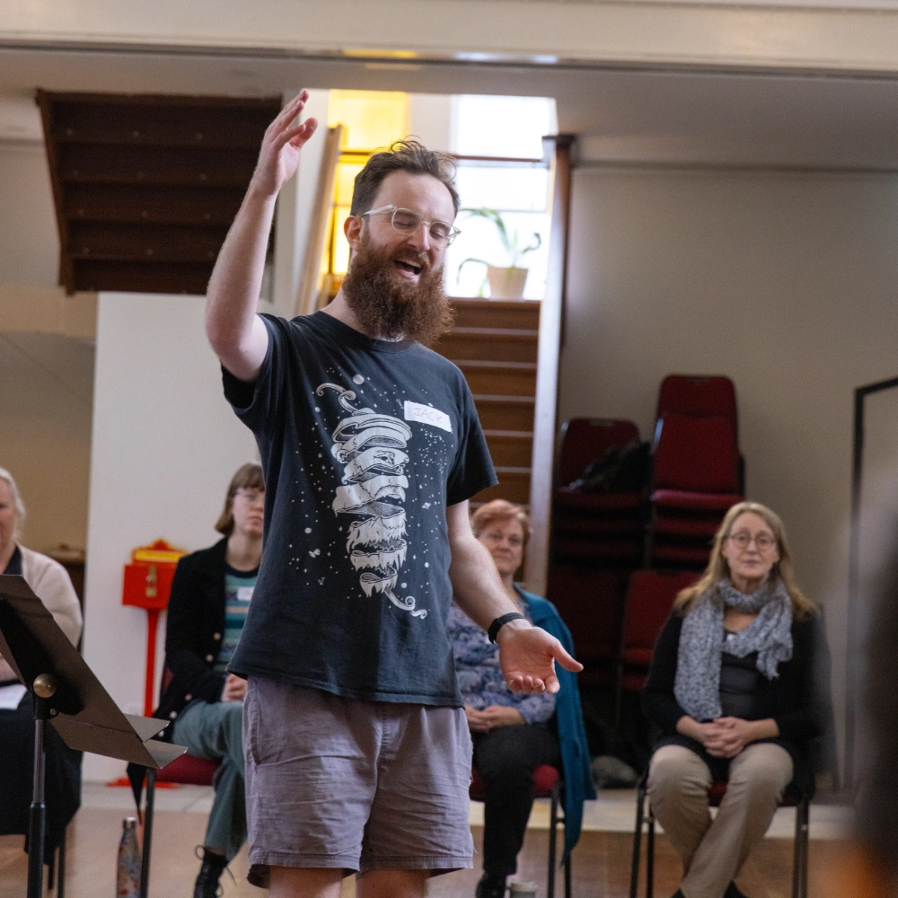 Jack leading a choir